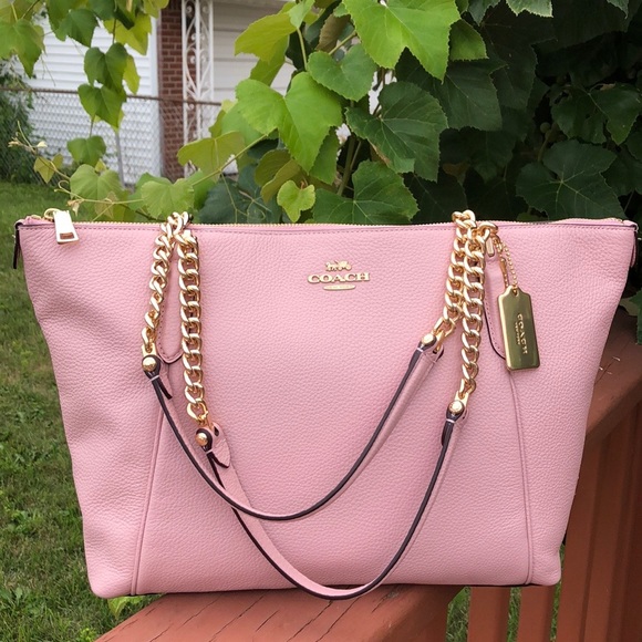 Coach Handbags - COACH PEBBLE LEATHER AVA CHAIN TOTE